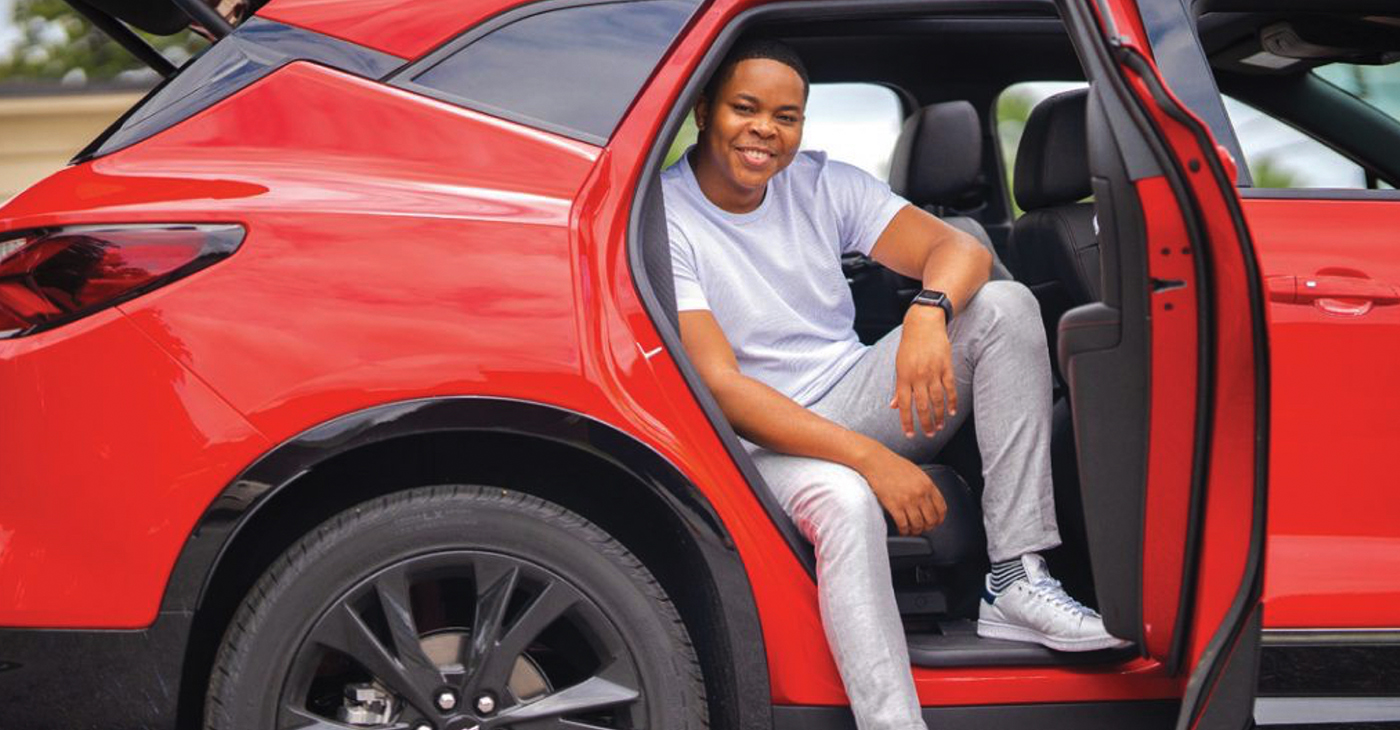 Emani Nichols poses inside the All-New 2019 Chevrolet Blazer. Photo: Trarell Torrence, The Atlanta Voice.